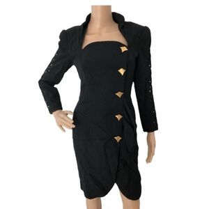 Vintage julie duroche lattice back snap dress coat